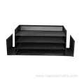 Metal two-layer drawer desktop storage multi-level holder